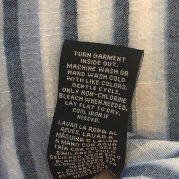 Zac & Rachel Woman Striped Button-Down Flowy Blouse Blues/White Size 2X - Picture 7 of 7